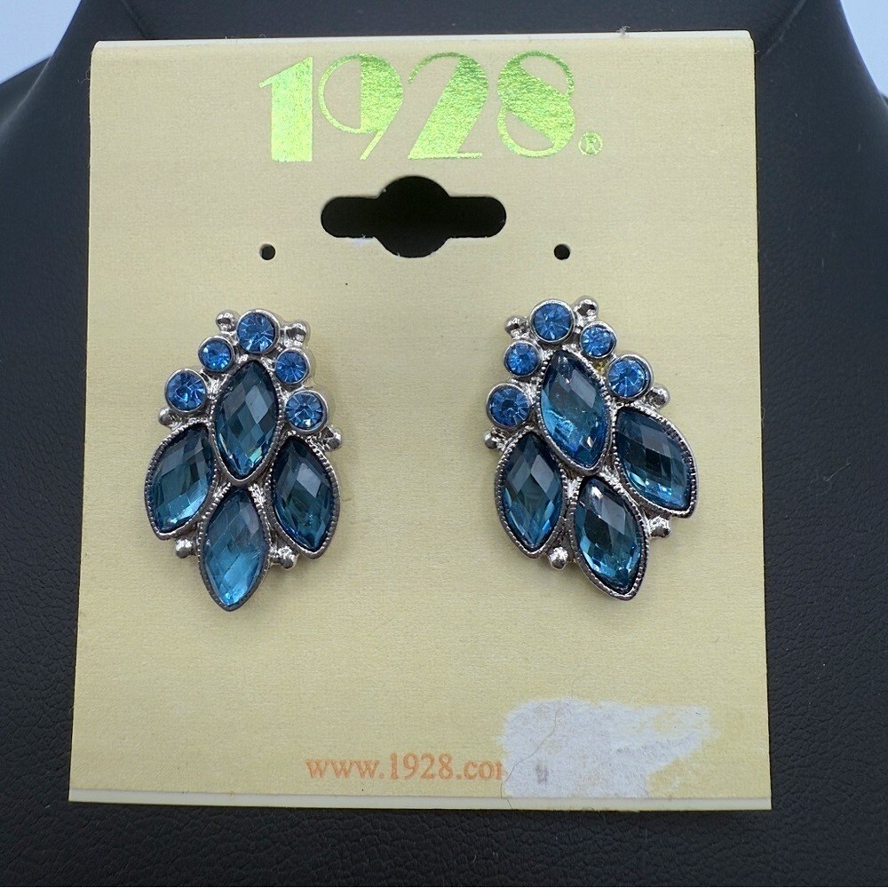 1928 Blue Silver Women's Earrings - NWT